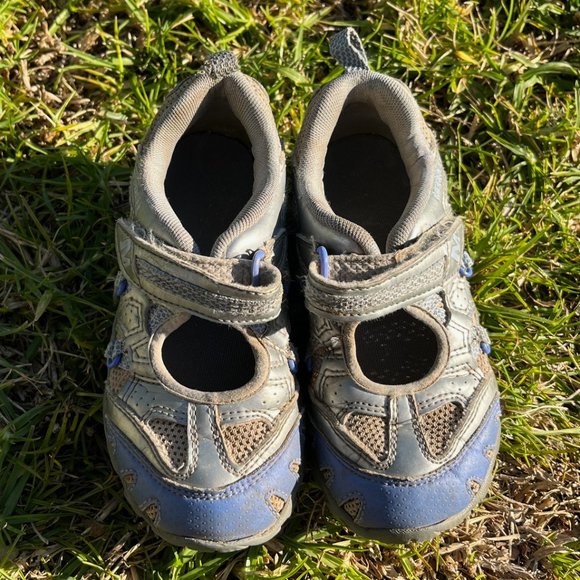 Merrell Kids 10 Silver Blue Mary Jane Waterproof Shoes - Picture 3 of 7